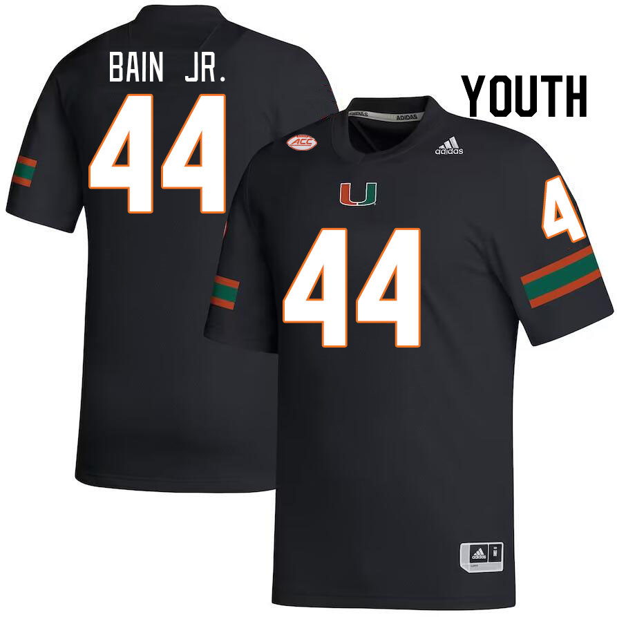 Youth #44 Rueben Bain Jr. Miami Hurricanes College Football Jerseys Stitched-Black